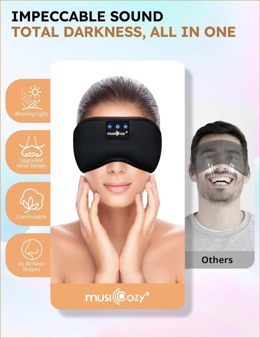 Sleep Headphones Bluetooth 5.4 Headband Sleeping Eye Mask for Mom Women Men Wireless Music Earbuds Earphones for Side Sleepers Built-In HD Speakers Cool Gadgets Unique Gifts