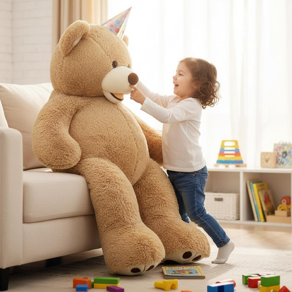 Big Plush Giant Teddy Bear Premium Soft Stuffed Animals Light Brown,51 Inches