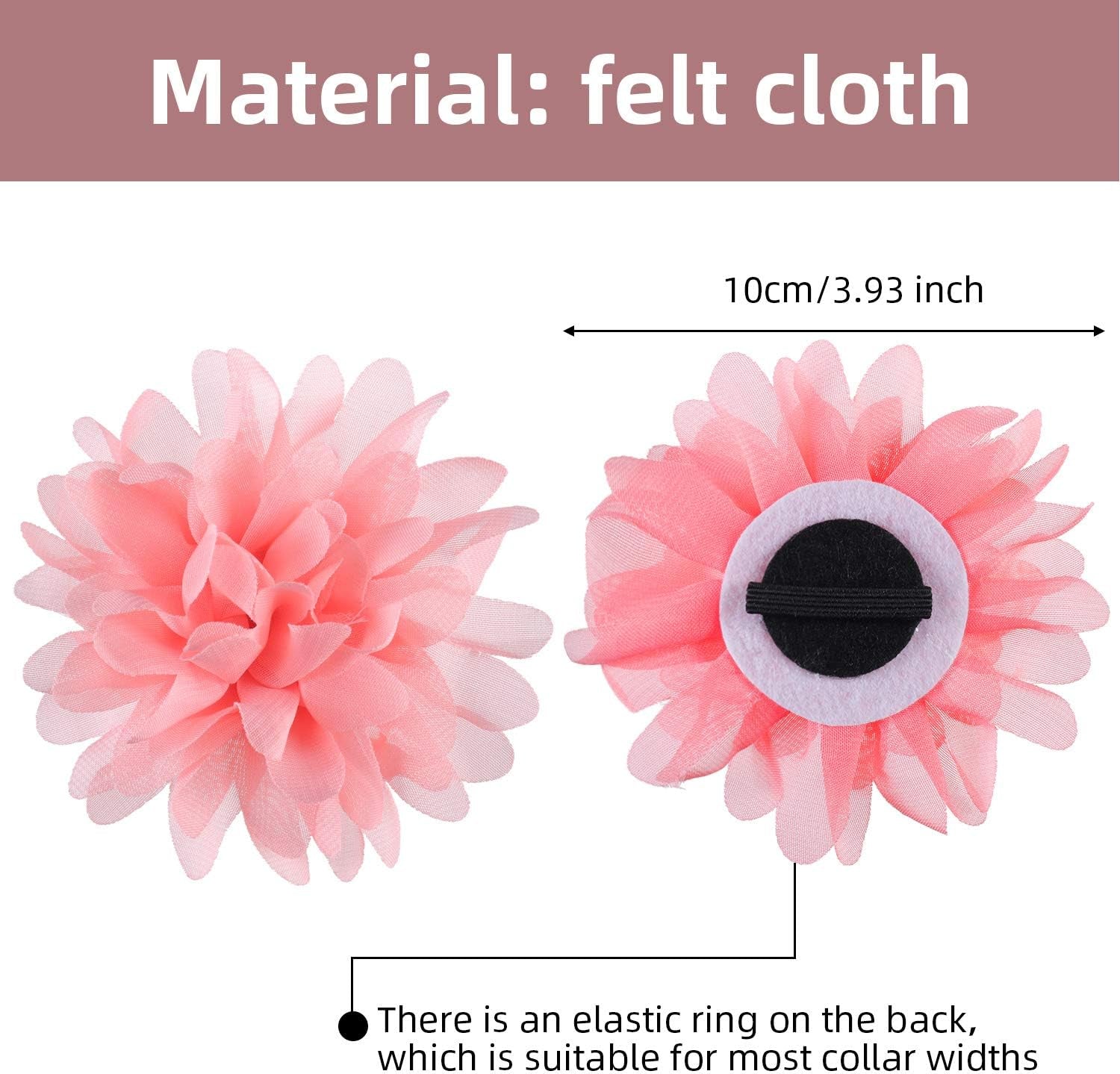 20 Pieces Dog Collar Flowers Pet Flower Bow Ties Multi-Color Dog Charms Flower for Puppy Dog Collar Grooming Accessories (10 Cm/ 4 Inch)