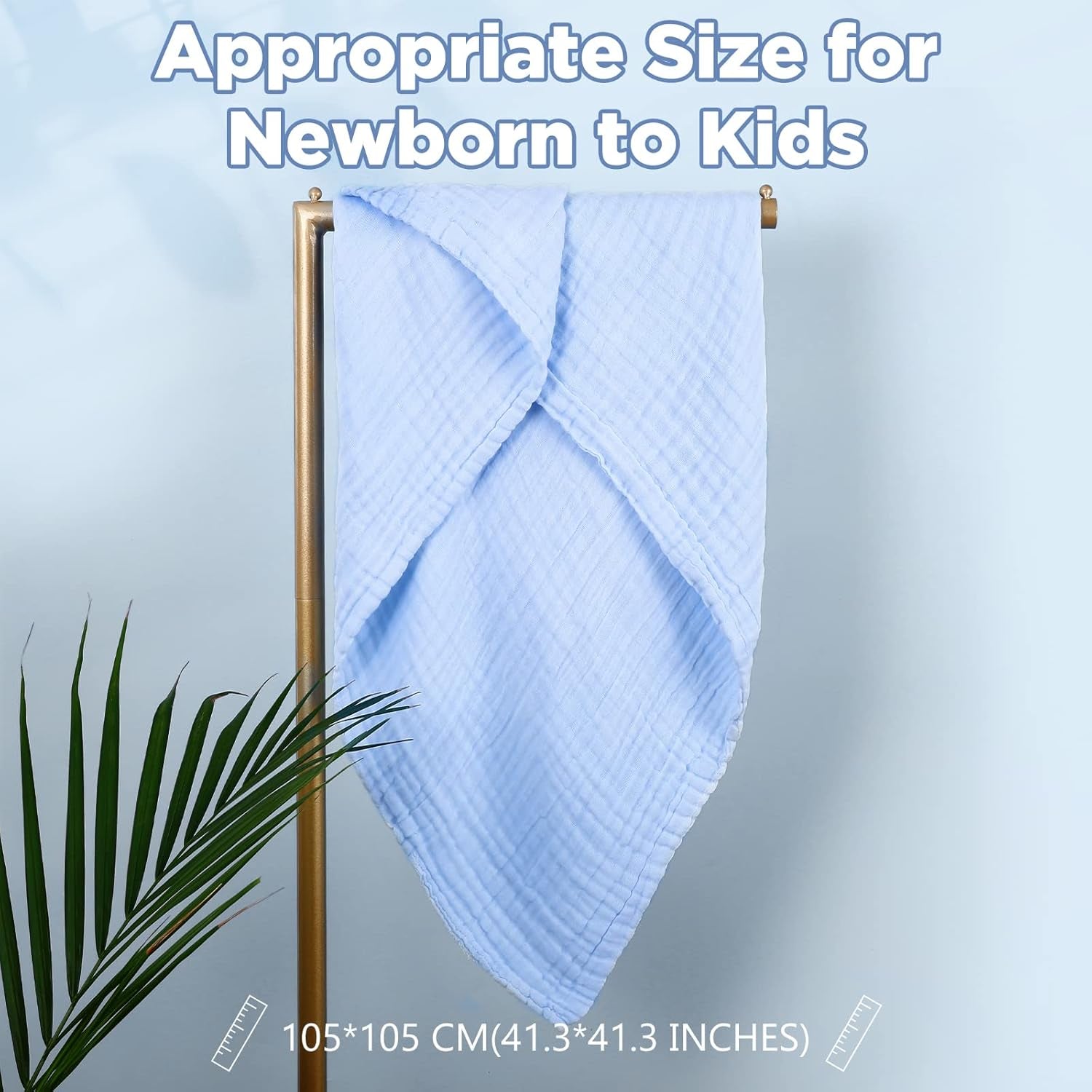 Baby Muslin Bath Towels, Super Soft Cotton Receiving Blanket for Baby'S Delicate Skin,2Pack 41.3 X41.3 Inches Swaddle Blanket for Newborns Toddlers Boy Girl,Baby Registry as Shower