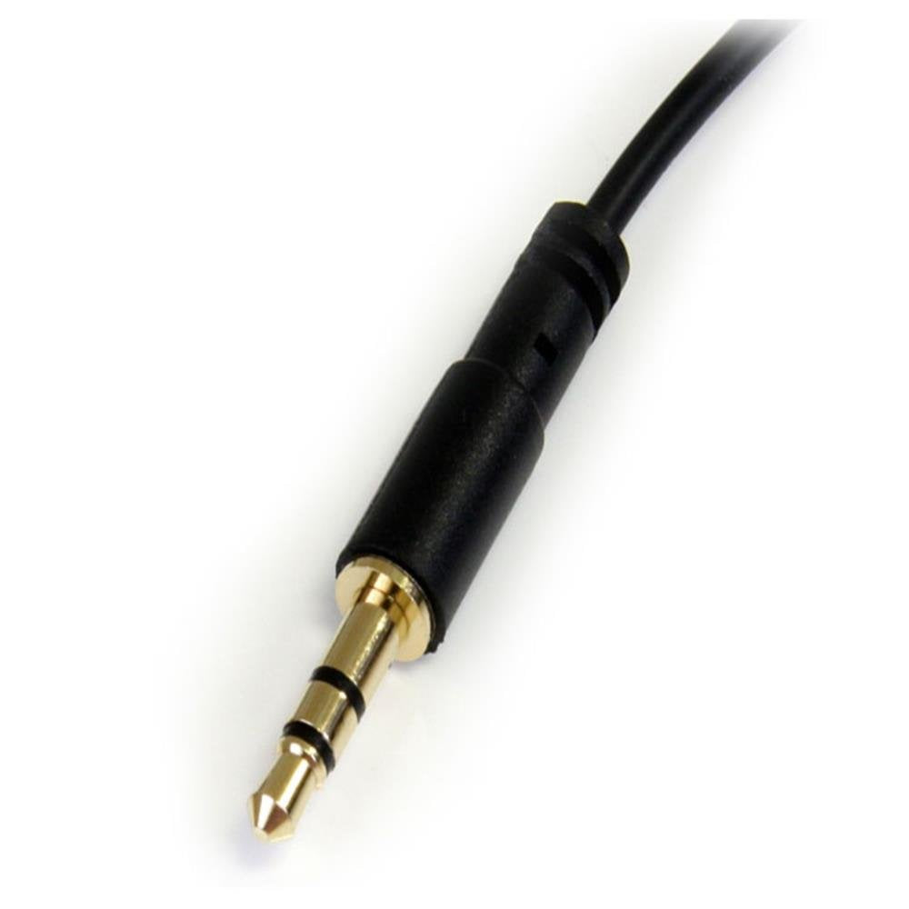 1 Ft. (0.3 M) Right Angle 3.5 Mm Audio Cable - 3.5Mm Slim Audio Cable - Right Angle - Male/Male - Aux Cable (MU1MMSRA), Black
