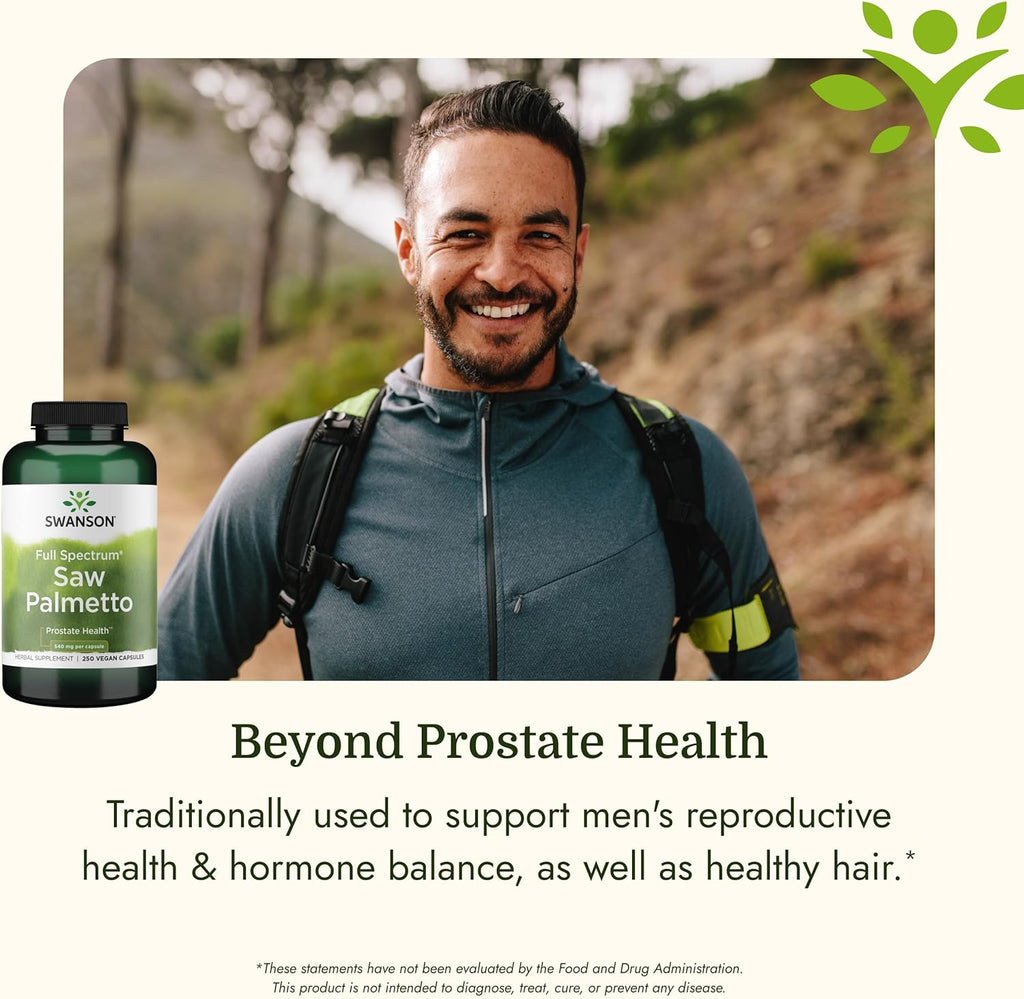 Saw Palmetto - Herbal Supplement Promoting Male Prostate Health Support - Natural Hair Supplement & Urinary Health Support - 540 Mg 250 Capsules