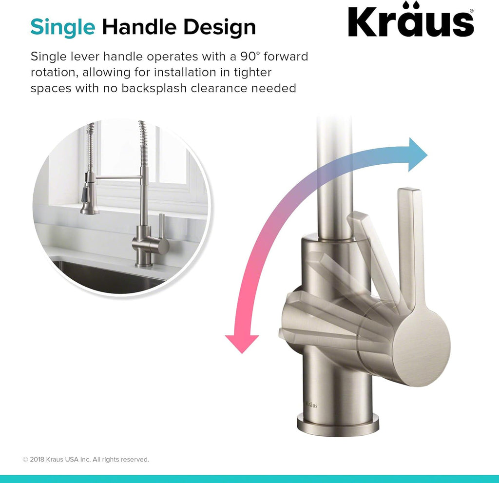 KPF-1690SFS Britt Pre-Rinse/Commercial Kitchen Faucet with Dual Function Sprayhead in All-Brite Finish, Spot Free Stainless Steel
