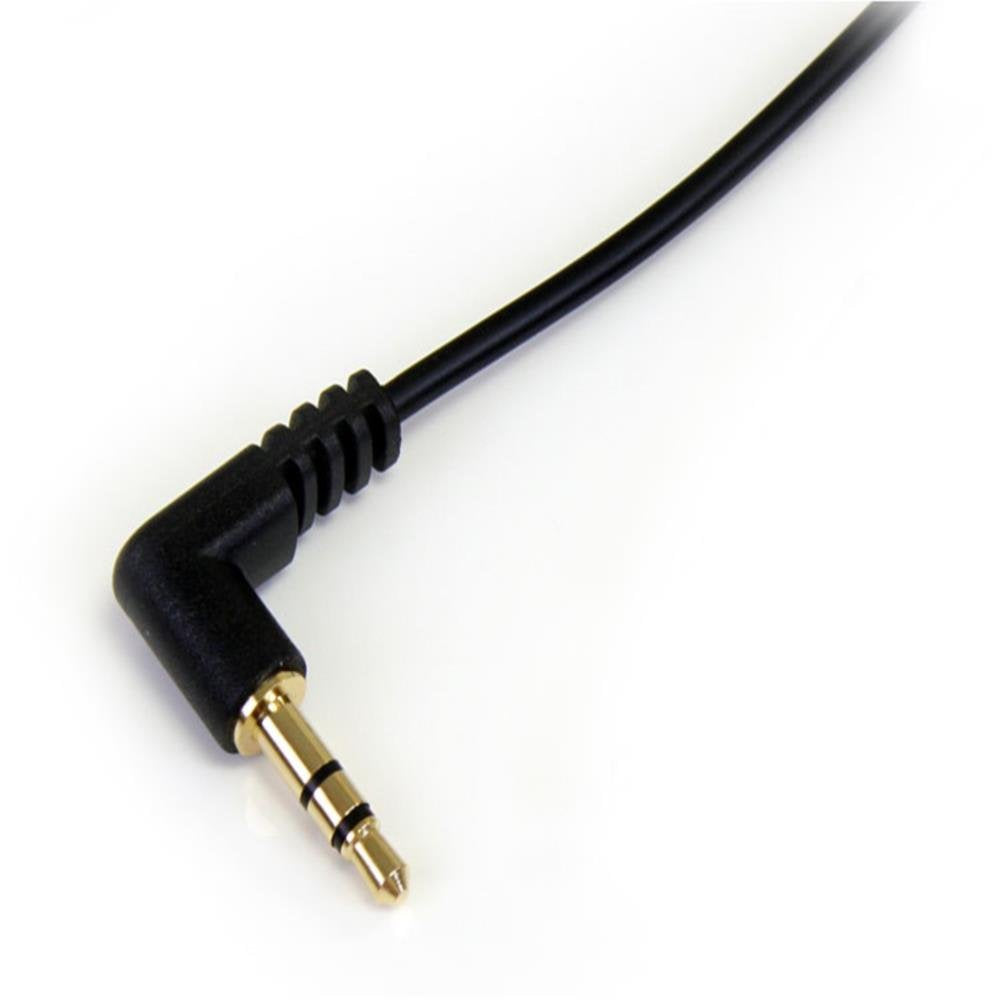 1 Ft. (0.3 M) Right Angle 3.5 Mm Audio Cable - 3.5Mm Slim Audio Cable - Right Angle - Male/Male - Aux Cable (MU1MMSRA), Black
